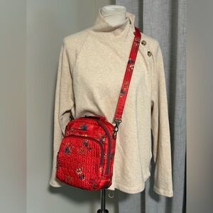 Lug Ranger Red Floral Quilted Crossbody Purse/Bag